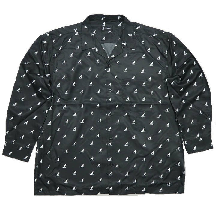 カンゴール/KANGOL オープンシャツ メンズ/レディース ビッグシルエット 長袖 かわいいロゴ フリーサイズ｜shinkirohjacket｜02