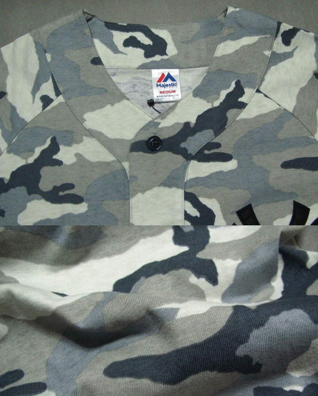 Majestic MLB USA製 ニューヨークヤンキース 迷彩 ゲームシャツ Majestic - Majestic MLB USA製 ニューヨークヤンキース 迷彩