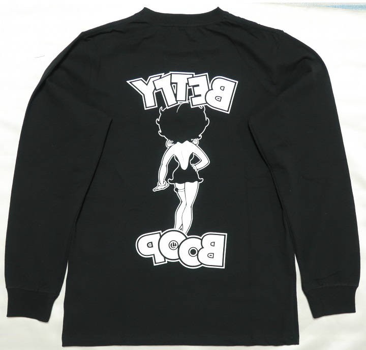 BETTY BOOP ベティーブープ Tシャツ ロンT メンズ モノクロ