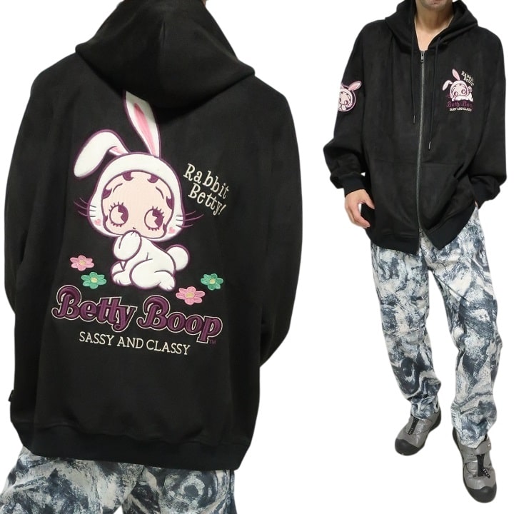BETTY BOOP（ベティ ブープ） ベティーブープ ジップパーカー スエード