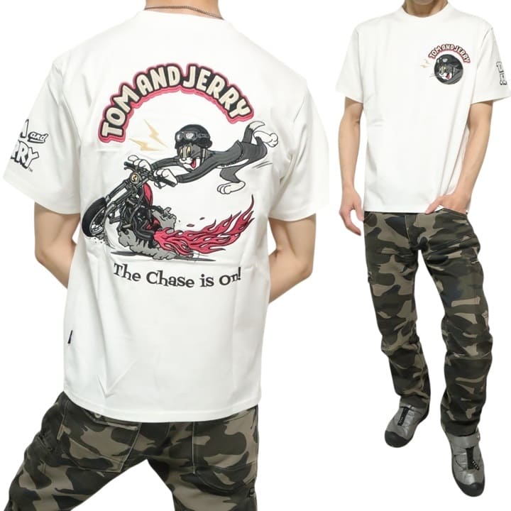 メンズセレクト Tシャツ 半袖 トムとジェリー ライダー/バイク