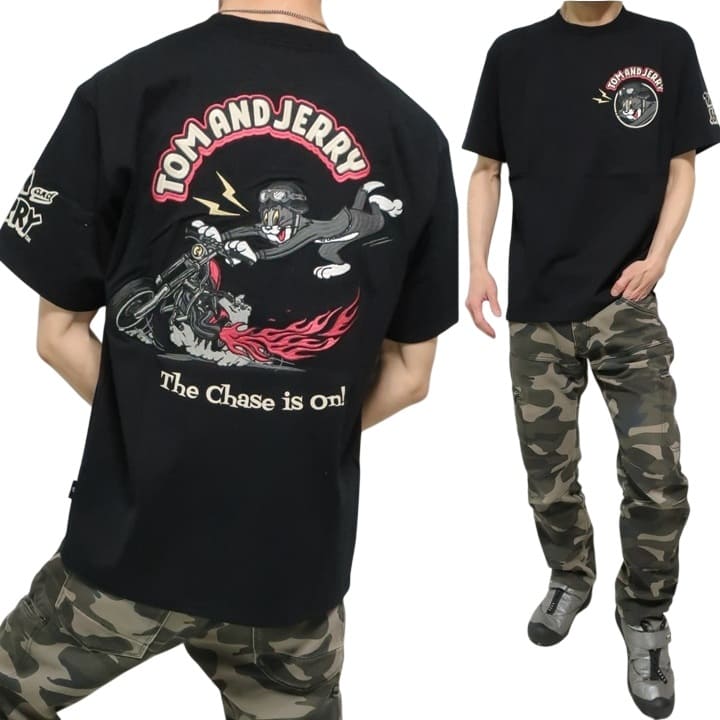 メンズセレクト Tシャツ 半袖 トムとジェリー ライダー/バイク