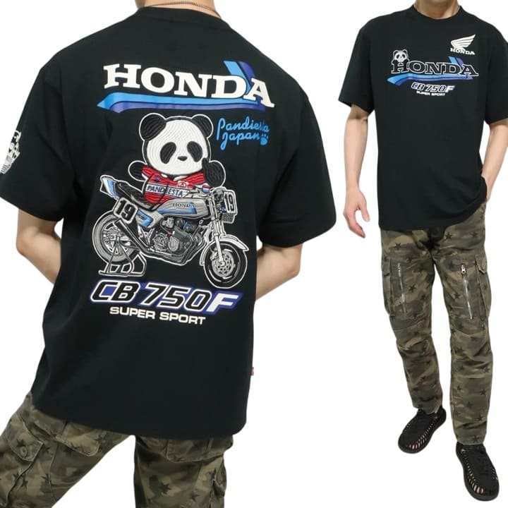 PANDISTA HONDA 400 長袖Tシャツ 絵柄は刺繍　 未使用 PANDIESTA（パンディエスタ） 半袖 Tシャツ パンダ ホンダ コラボ