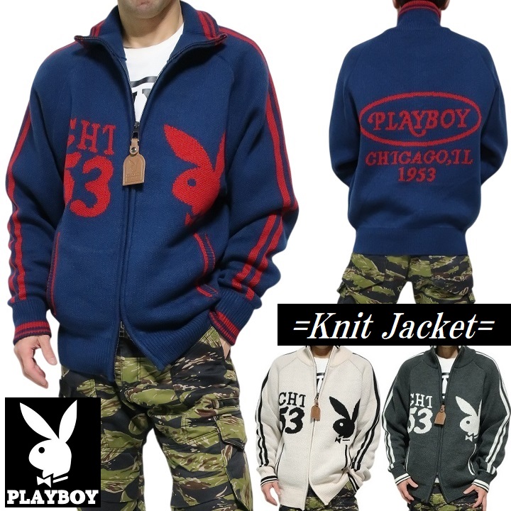 PLAYBOY（プレイボーイ） ニット/ジャケット ジップアップ メンズ