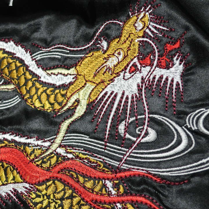 スカジャン ジャケット 刺繍/龍/竜/ドラゴン 和柄 メンズ ライト 