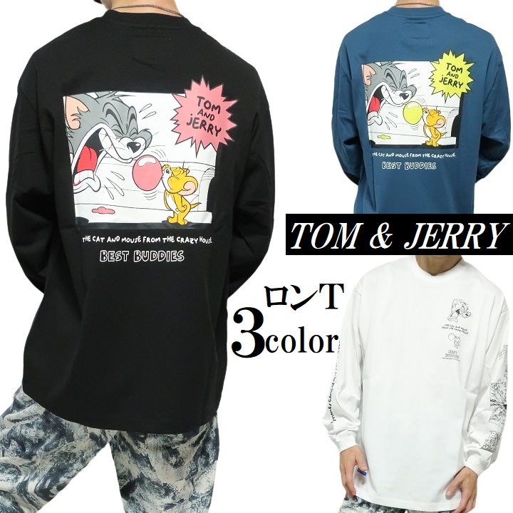 トムとジェリー Tシャツ ロンT 長袖 服 グッズ 風船ガム オーバーサイズ メンズ/レディース TOM & JERRY キャラクター ライセンス