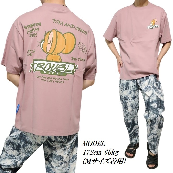 メンズセレクト トムとジェリー Tシャツ 半袖 発砲プリント