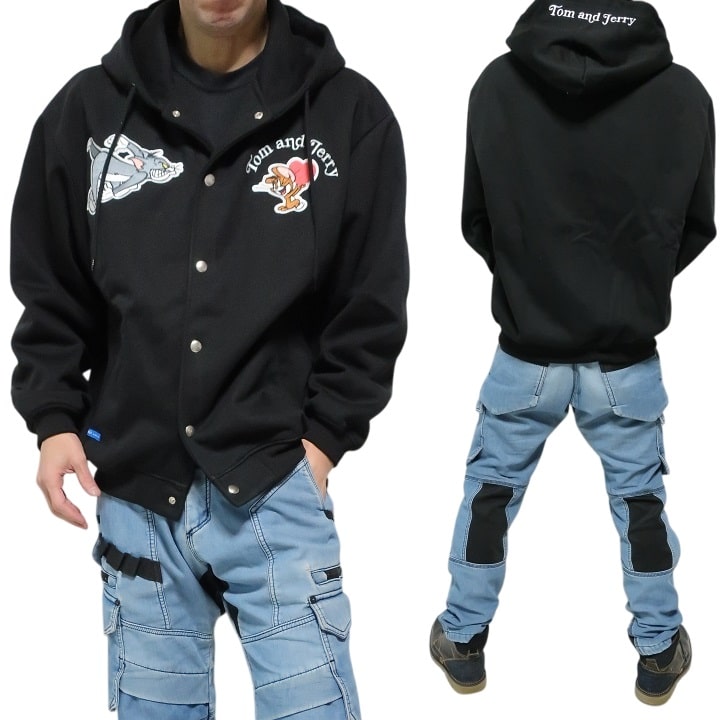 メンズセレクト トムとジェリー パーカー スナップ/ボタン メンズ