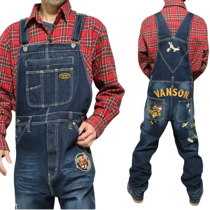 VANSON トムとジェリー オーバーオール コラボ 刺繍 メンズ/レディース/ユニセックス TOM & JERRY TJV-2408 ネバーマインド | VANSON | 02