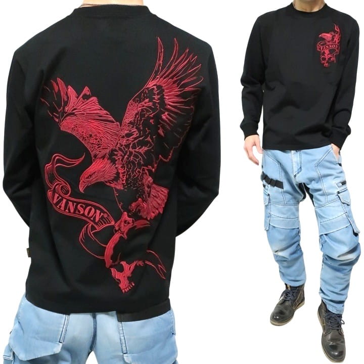 VANSON Tシャツ ロンT バンソン イーグル/スカル/刺繍 ヴァンソン NVLT-2602 ネバーマインド | VANSON | 01