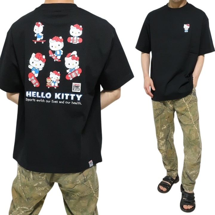 ハローキティ Tシャツ VISION/ヴィジョン クロミ/KUROMI コラボ メンズ