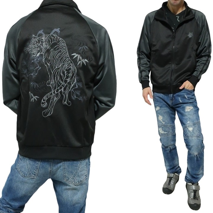 メンズセレクト トラックジャケット メンズ 和柄 和風 刺繍 タイガー