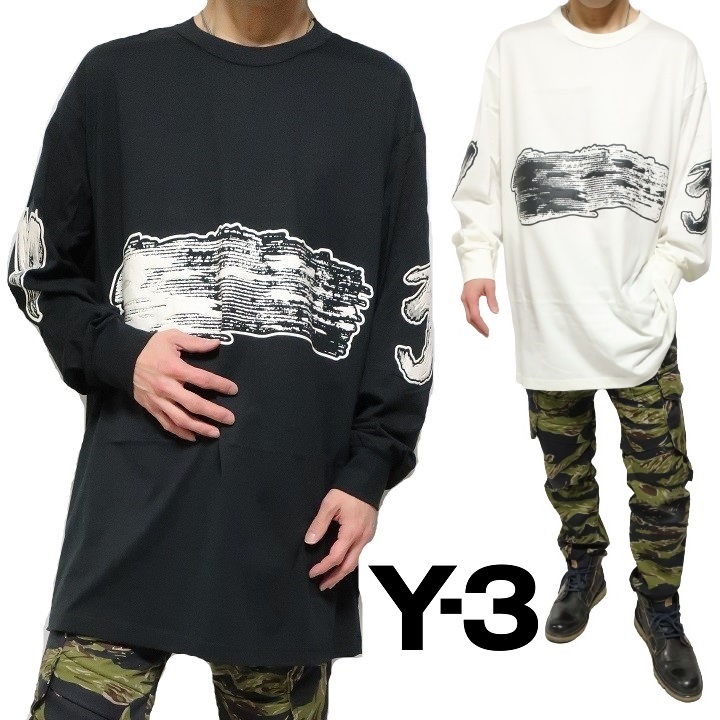 Y-3/ワイスリー Tシャツ ロンT 長袖 メンズ オーバーサイズ 発砲