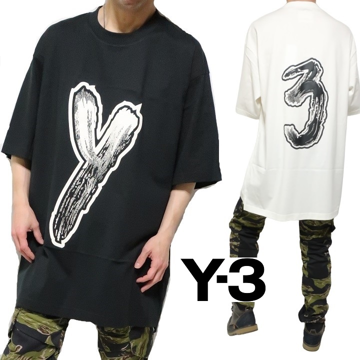 Y-3/ワイスリー Tシャツ 半袖 メンズ オーバーサイズ 発砲プリント 