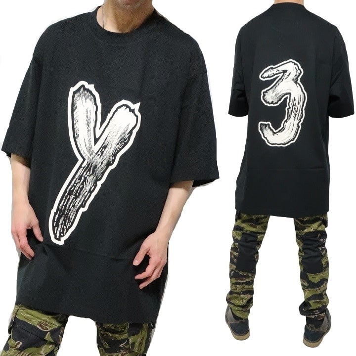 Y-3/ワイスリー Tシャツ 半袖 メンズ オーバーサイズ 発砲プリント 山本耀司 LOGO GFX TEE ロゴ