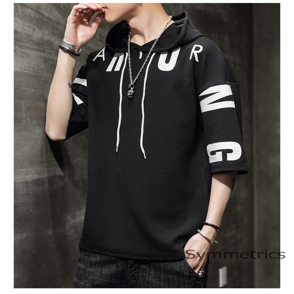 パーカー メンズ 五分袖 夏服 プルオーバーパーカー アメカジ サマーパーカー 夏パーカー 涼しい 夏 カジュアル Ly1055 Symmetrics 通販 Yahoo ショッピング