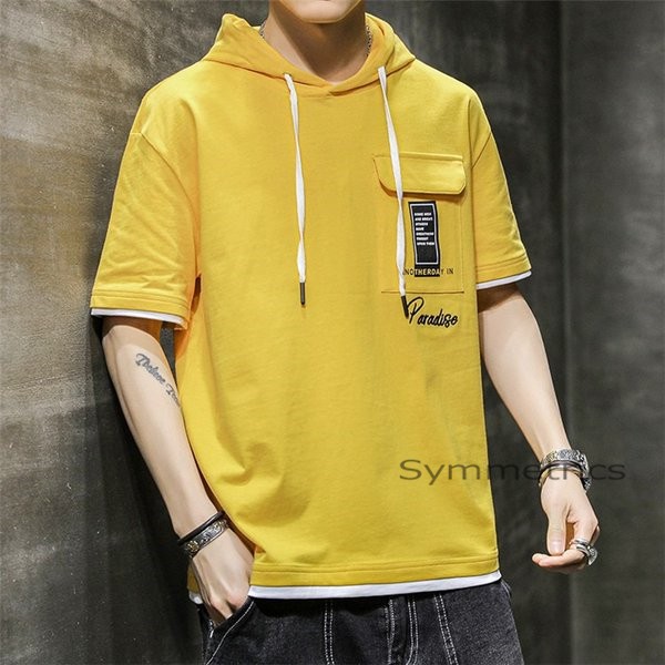 パーカー メンズ 夏用 薄手 半袖パーカー カジュアル 切り替え 夏パーカー おしゃれ フード付き 大きいサイズ 夏 父の日 Ly1059 Symmetrics 通販 Yahoo ショッピング