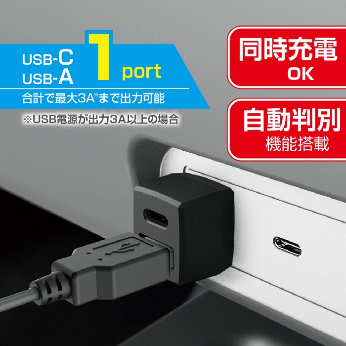 星光産業　EM-180　USB変換アダプタ AC　EM180【お取り寄せ商品】【USB　変換　USB-C　USB-A　スマホ　タブレット　充電　カー用品　車内　USBA USBC】｜shinmiraisouzou｜05