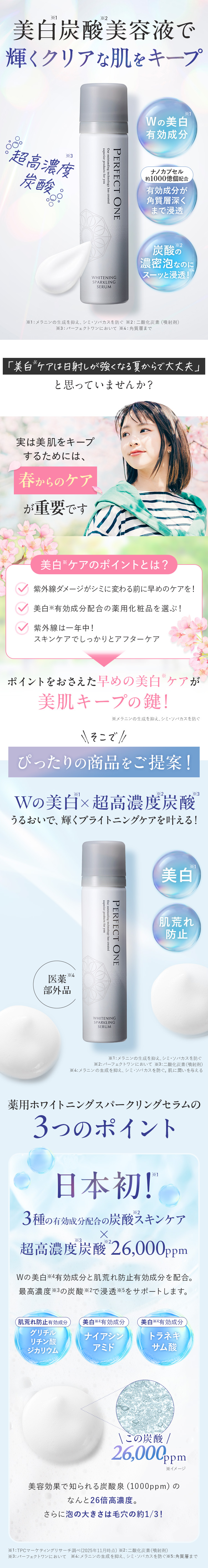 PERFECT ONE（パーフェクトワン） 美白炭酸美容液 薬用ホワイトニング