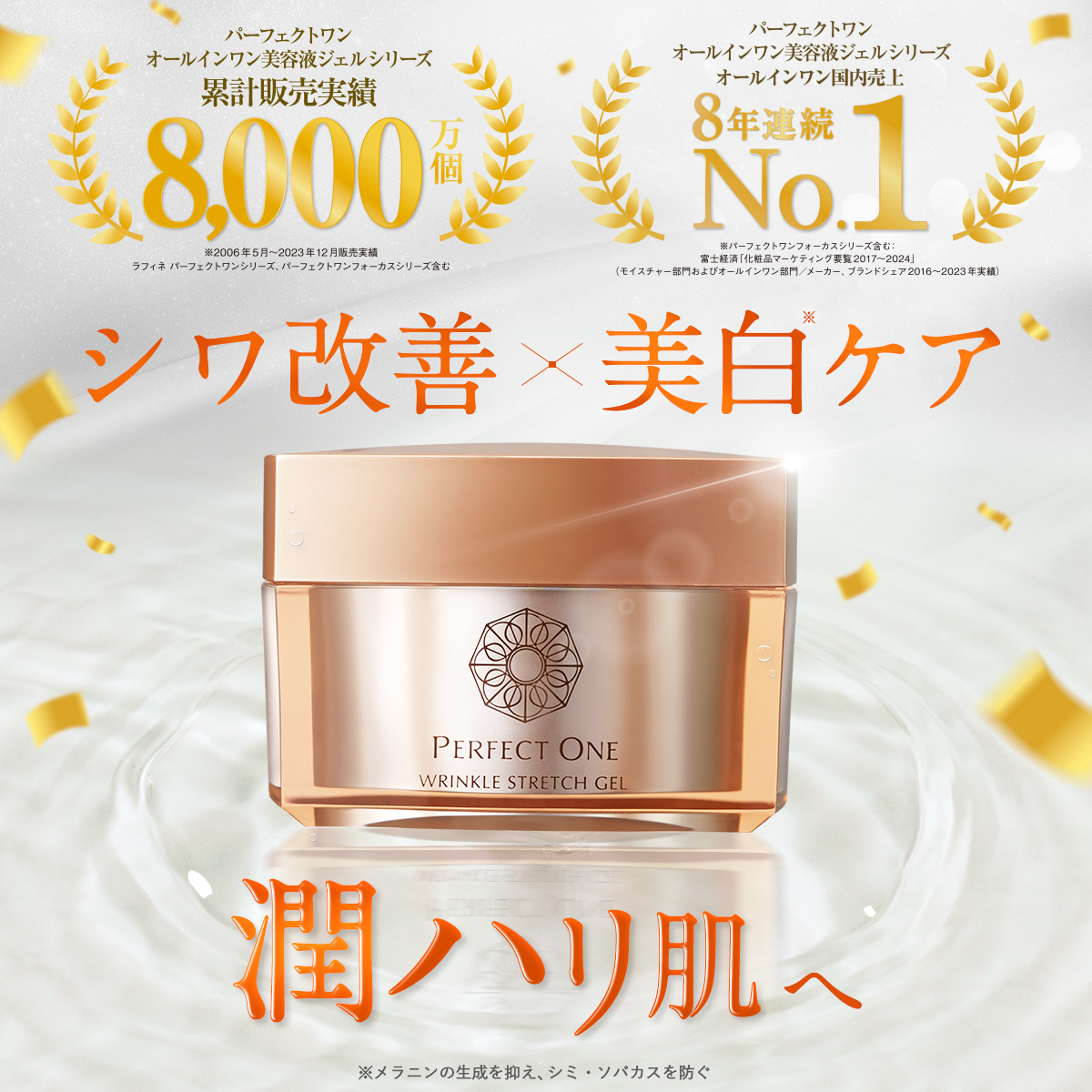 オールインワンジェル パーフェクトワン 薬用リンクルストレッチジェル 50g (詰替え2個) 新日本製薬 公式 化粧水 美白 シワ改善 ネッククリーム  ビタミンPP