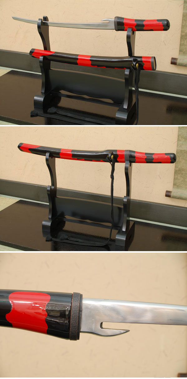 剑柳生十兵卫日本刀特殊刀兜割黑朱鞘- kabutowari --日本购购凭借