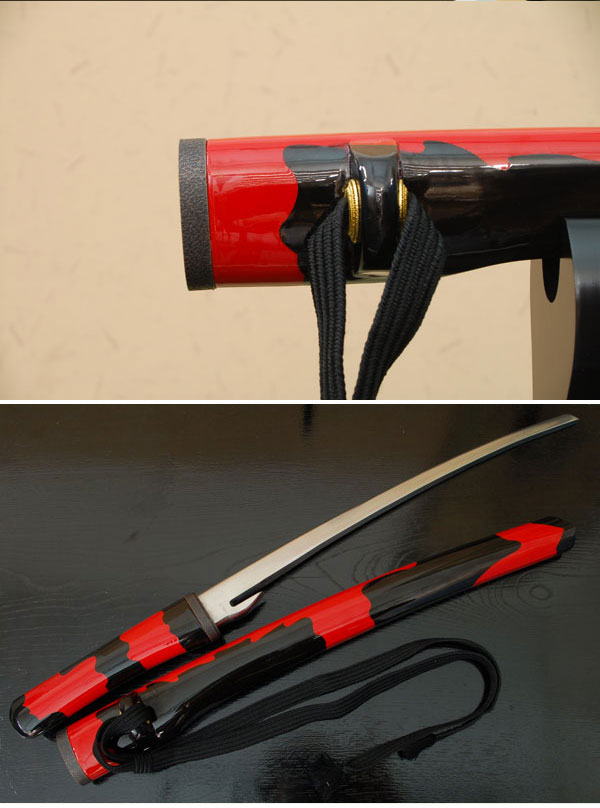 剑柳生十兵卫日本刀特殊刀兜割黑朱鞘- kabutowari --日本购购凭借