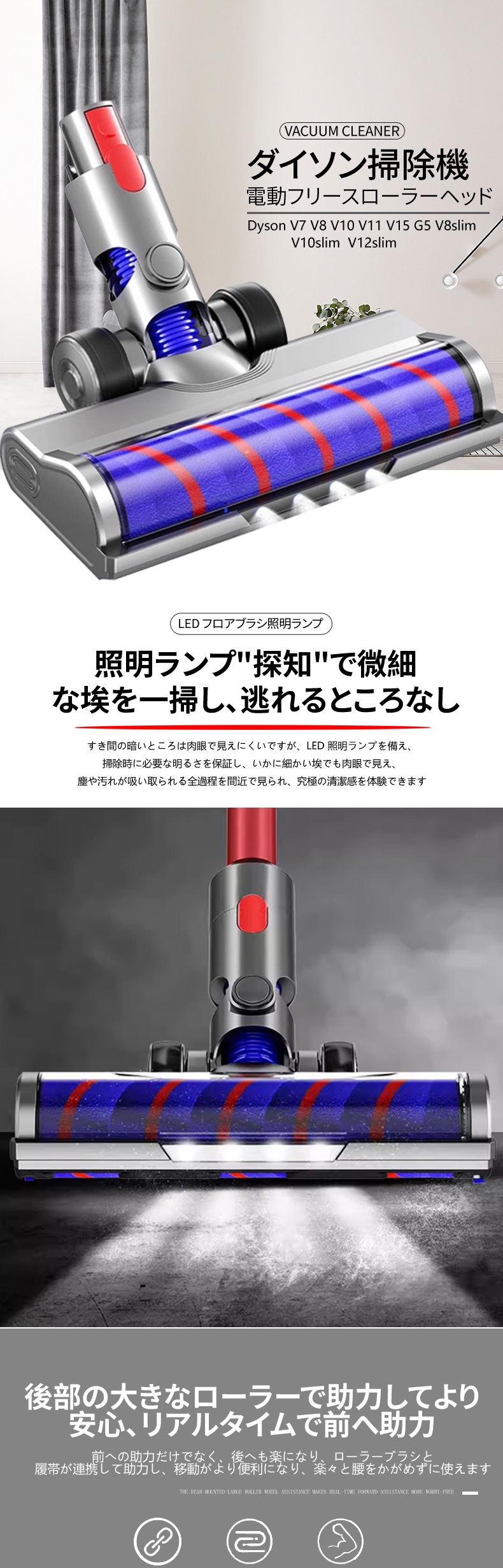 【美品】ダイソン スリムソフトローラー ヘッド V7 V8 Dyson（ダイソン） 交換用 ソフトローラー クリーン ヘッド 【2025最新