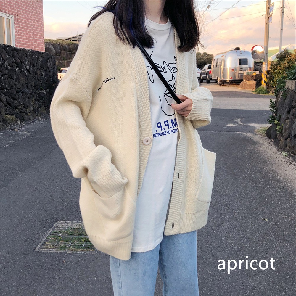 カーディガン ニットアウター レディースセーター 無地 大きめ シンプルデザイン 人気コーデ 秋 羽織り ゆったりトップス ニット 冬 学院風 Ofd1079 Shintoukai 通販 Yahoo ショッピング