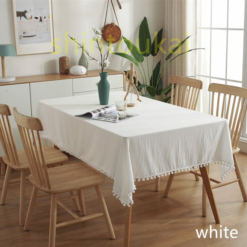 テーブルクロス 無地 可愛い フリンジ 長方形 洗える 食卓カバー マルチカバー 台所 四季通用 四角形 北欧 おしゃれ 白 サイドテーブルカバー 60 60cm Ofd2419 Shintoukai 通販 Yahoo ショッピング