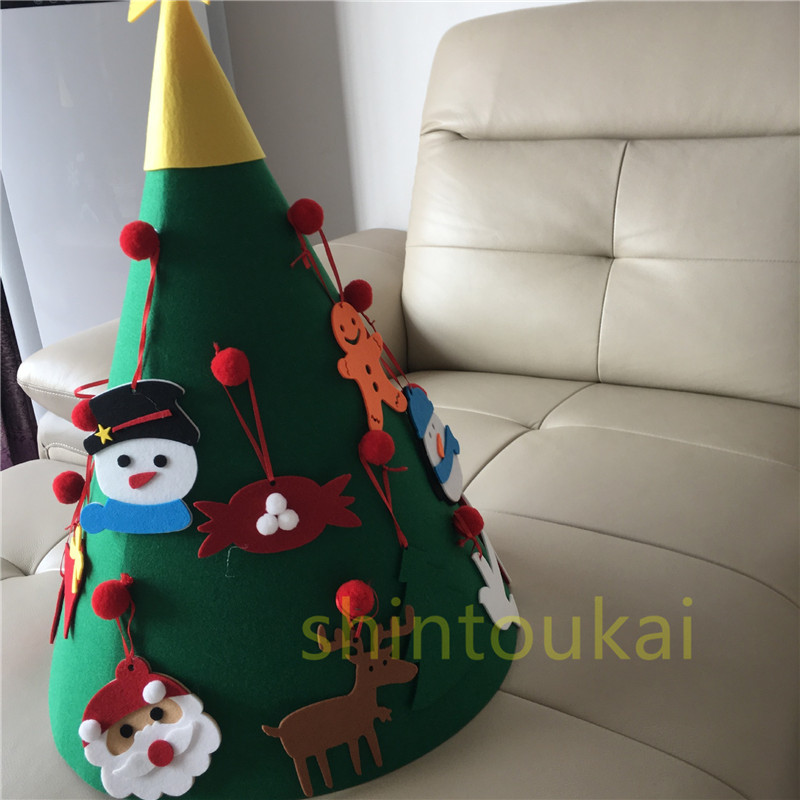 クリスマスツリー DIY フェルト キッズ タペストリー DIYおもちゃ 手作り デコレーション 飾り 装飾 親子インタラクション 幼稚園 壁掛 装飾 品を付き