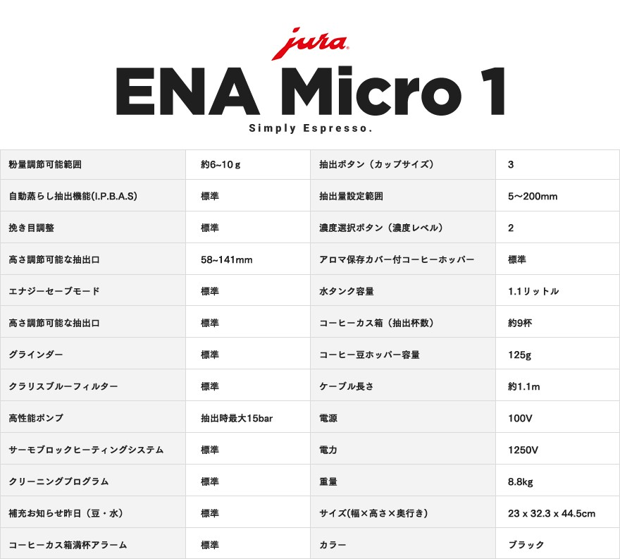 逸品】 ○○ミルクフローサープレゼント！JURA ユーラ ENA 家庭用