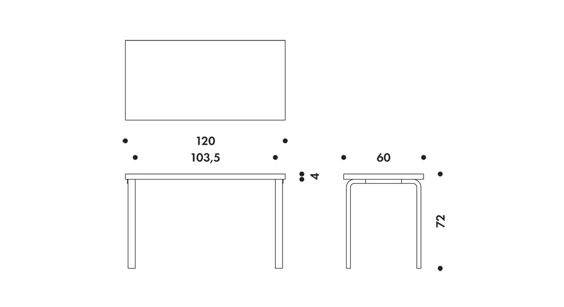 ガチャプレゼント中】 artek アルテック TABLE 80A バーチ ナチュラル