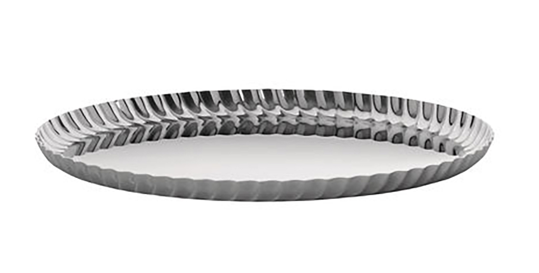 ALESSI アレッシ PLEATS ラウンドトレイ（直径31cm）シルバー Jin