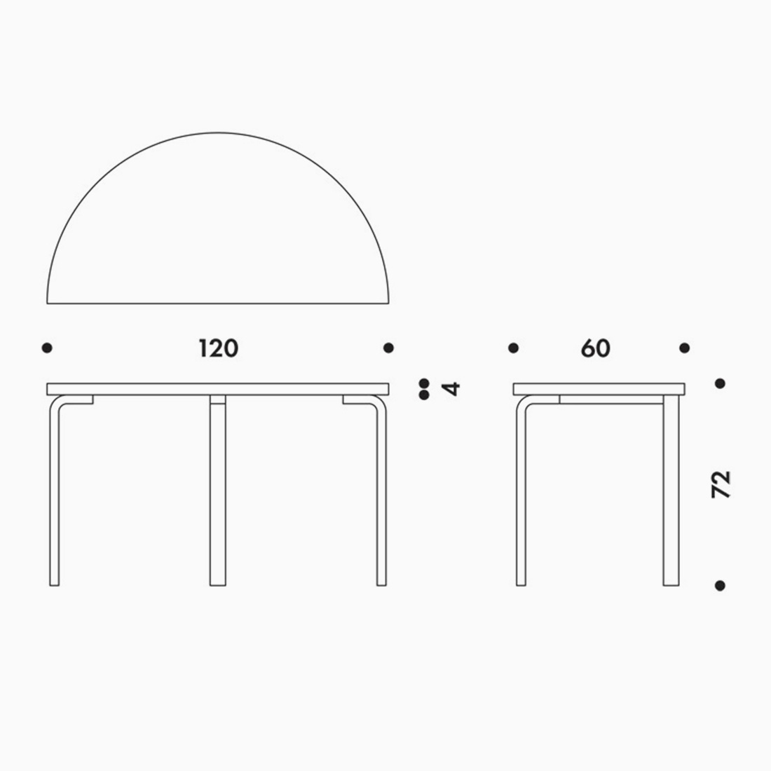 artek アルテック TABLE 95 ホワイトラミネート 120x60x72cm テーブル Lレッグ アルヴァ・アアルト フィンランド 北欧｜shinwashop｜09