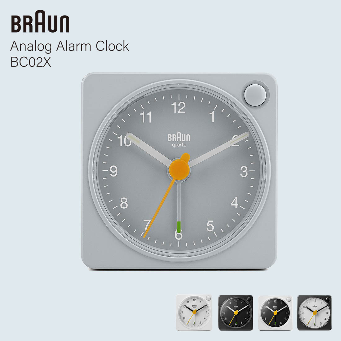 BRAUN ブラウン Analog Alarm Clock BC02X アナログアラームクロック 置き時計 目覚まし時計 スヌーズ ミニマル デザイン｜shinwashop