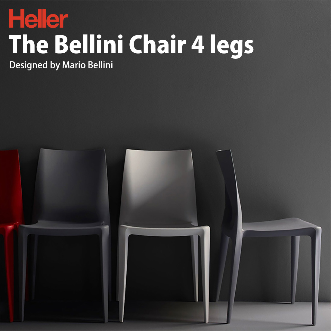 Heller ヘラー　スタッキングチェア　ミントグリーン　定価10万超え Heller ヘラー The Bellini Chair 4脚セット ベリーニ チェア Mario