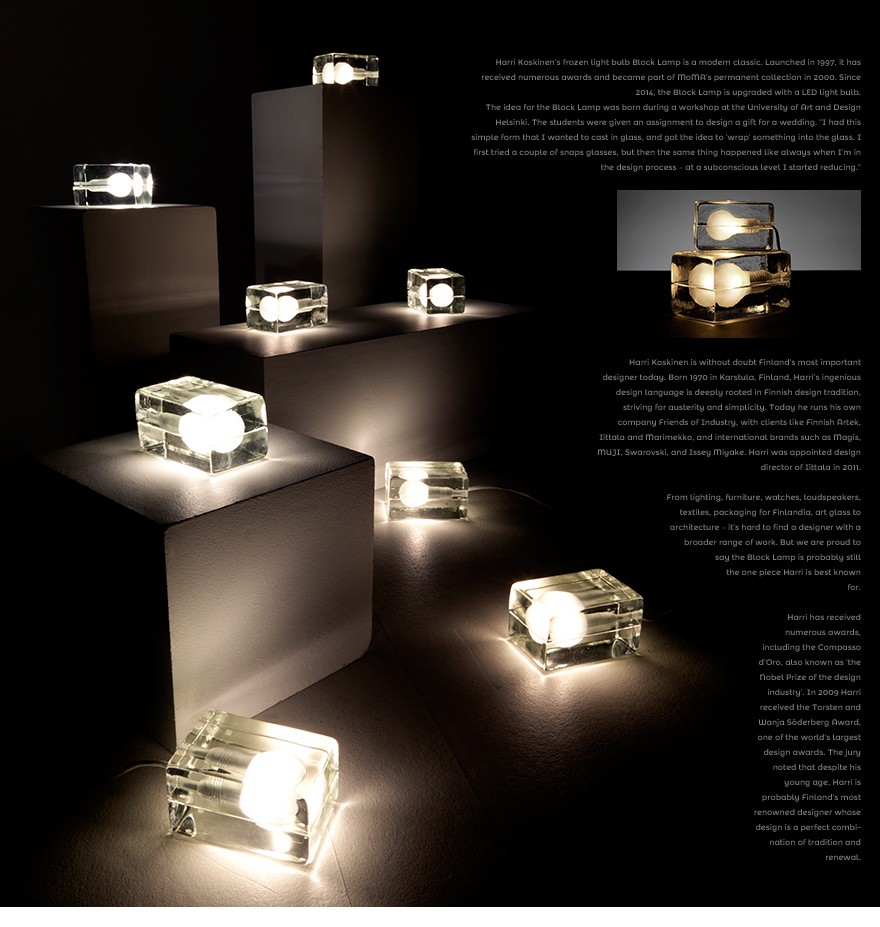MoMA ブロックランプ スモーク menu Design House Stockholm ブロックランプ Block Lamp 照明