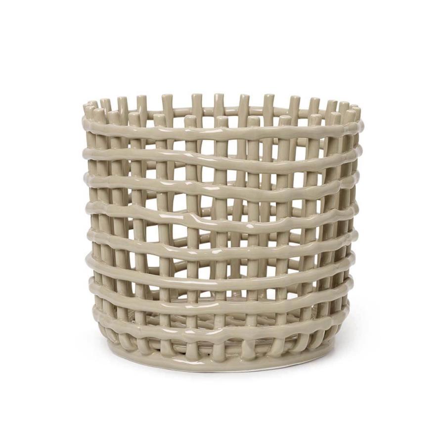 ferm LIVING ファームリビング Ceramic Basket セラミックバスケット Large ラージ オフホワイト カシミア｜shinwashop｜05