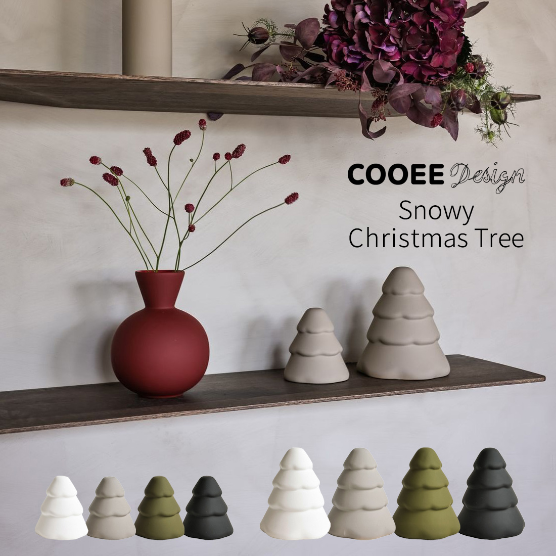 Cooee Design クーイーデザイン Snowy Christmas tree スノウイークリスマスツリー 10cm 15cm オブジェ 卓上｜shinwashop