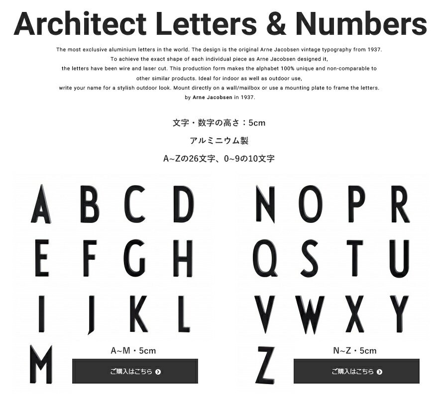 DESIGN LETTERS Architect Numbers アーキテクト ナンバーズ 10cm