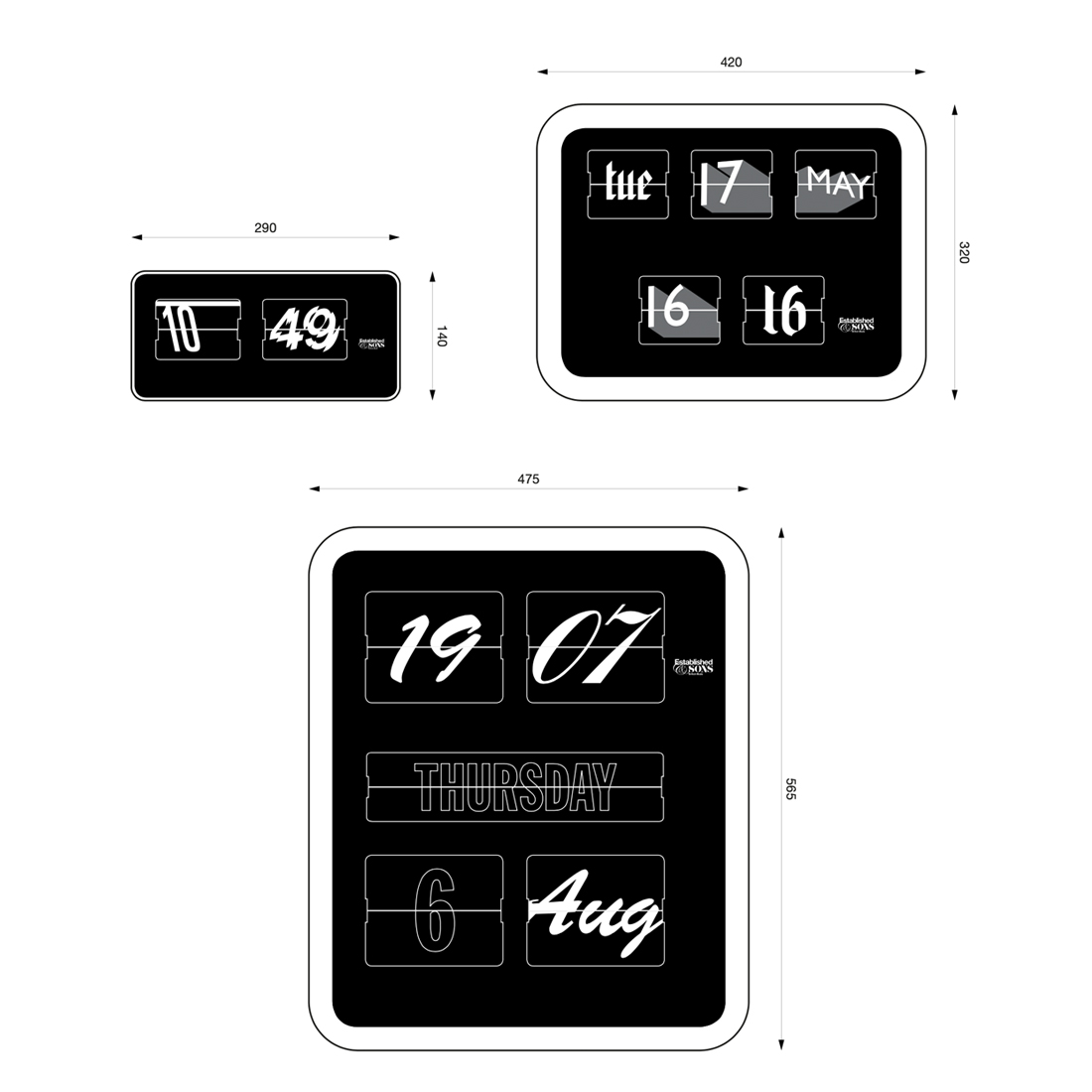 Established&Sons Font Clock エスタブリッシュドアンドサンズ
