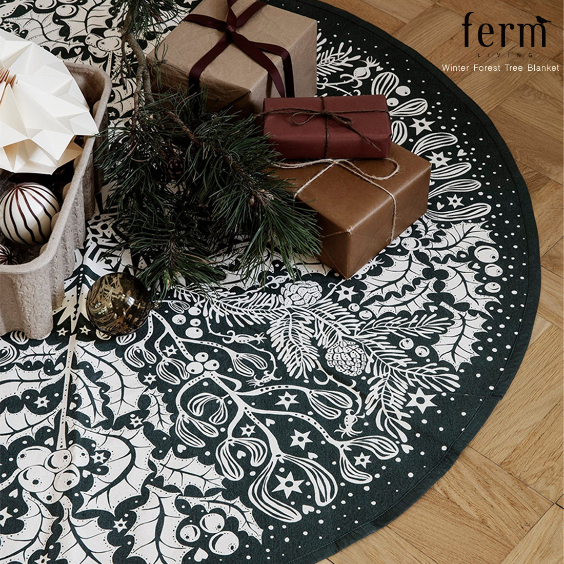 ferm LIVING ファームリビング Winter Forest Tree Blanket ウィンター