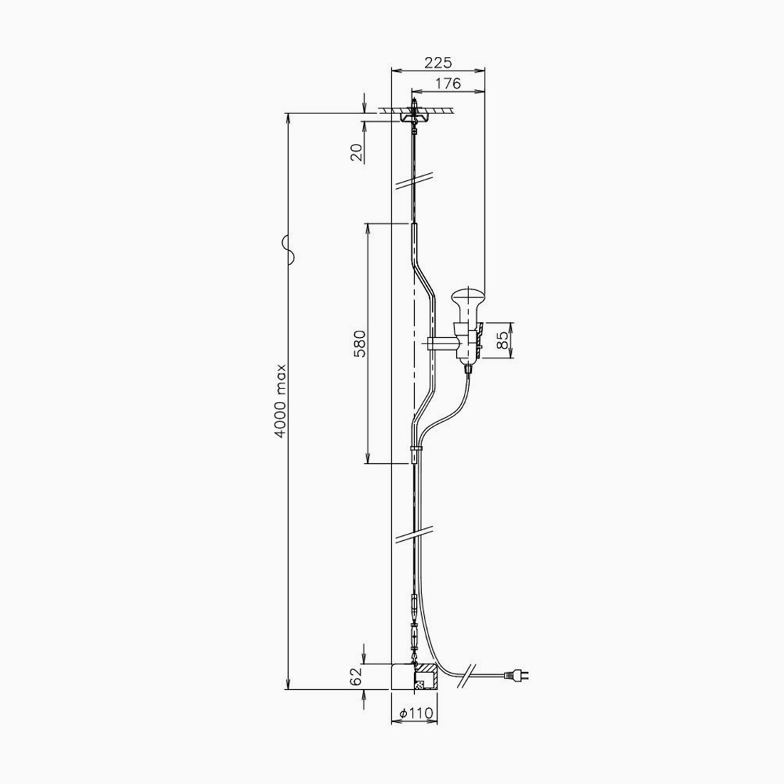 FLOS フロス Parentesi パレンテシ 照明 ペンダントライト Achille Castiglioni（アッキレ・カスティリオーニ）Pio  Manzu（ピオ・マンズー）F5400030