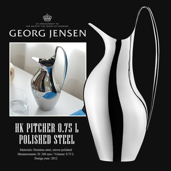 Georg Jensen / ジョージ ジェンセン　MASTERPIECES HK ピッチャー 0.75 L 3586847　  ミルクジャグ/水差し/SIGVARD BERNADOTTE
