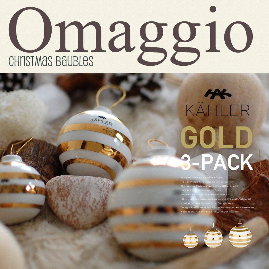 KAHLER/ケーラー Omaggio/オマジオ クリスマスオーナメント ゴールド 3