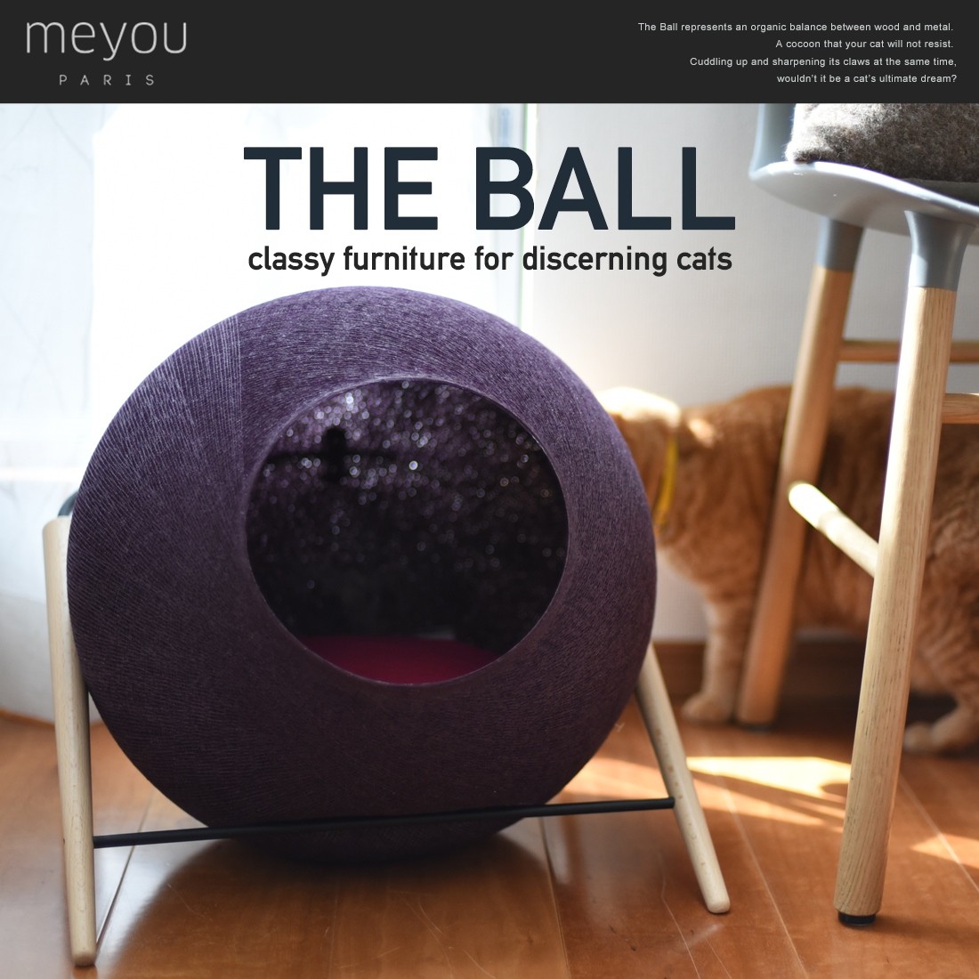 MEYOU The BALL ザボール キャットハウス ベッド/ペット/猫/爪とぎ/コクーン/球体/キューブ/フレーム :meyou-ball:ShinwaShop  通販 