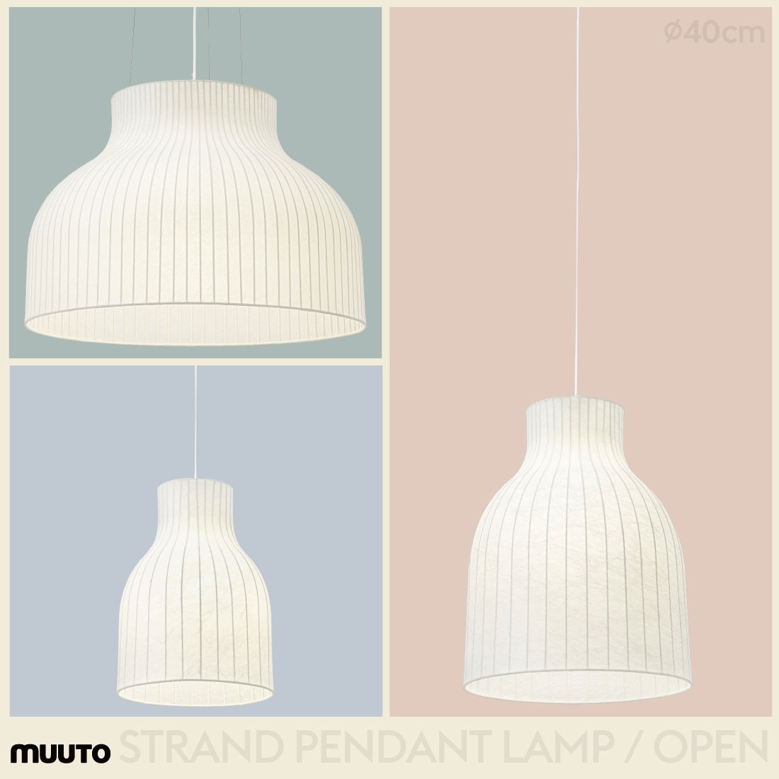 MUUTO ムート ミー ペンダントライト ライトグリーン ランプ 北欧 モダン muuto（ムート） Muuto STRAND PENDANT LAMP OPEN-40cm ストランド