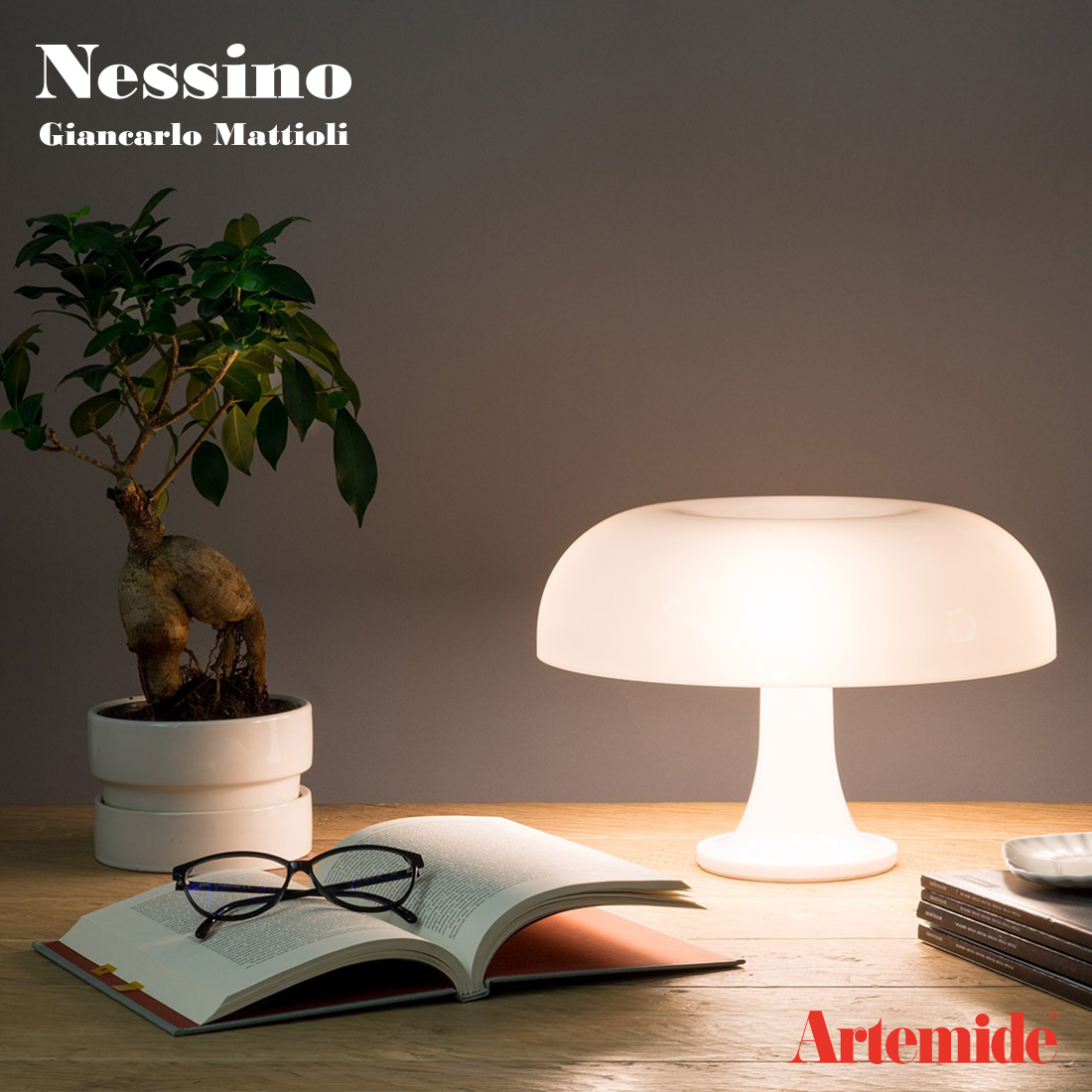 Artemide アルテミデ Nessino ネッシノ テーブルランプ ジャンカルロ・マッティオーリ 電球 間接照明 イタリア