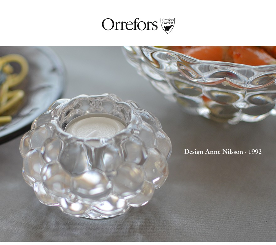 Orrefors オレフォス RASPBERRY ラズベリー キャンドルホルダー(S