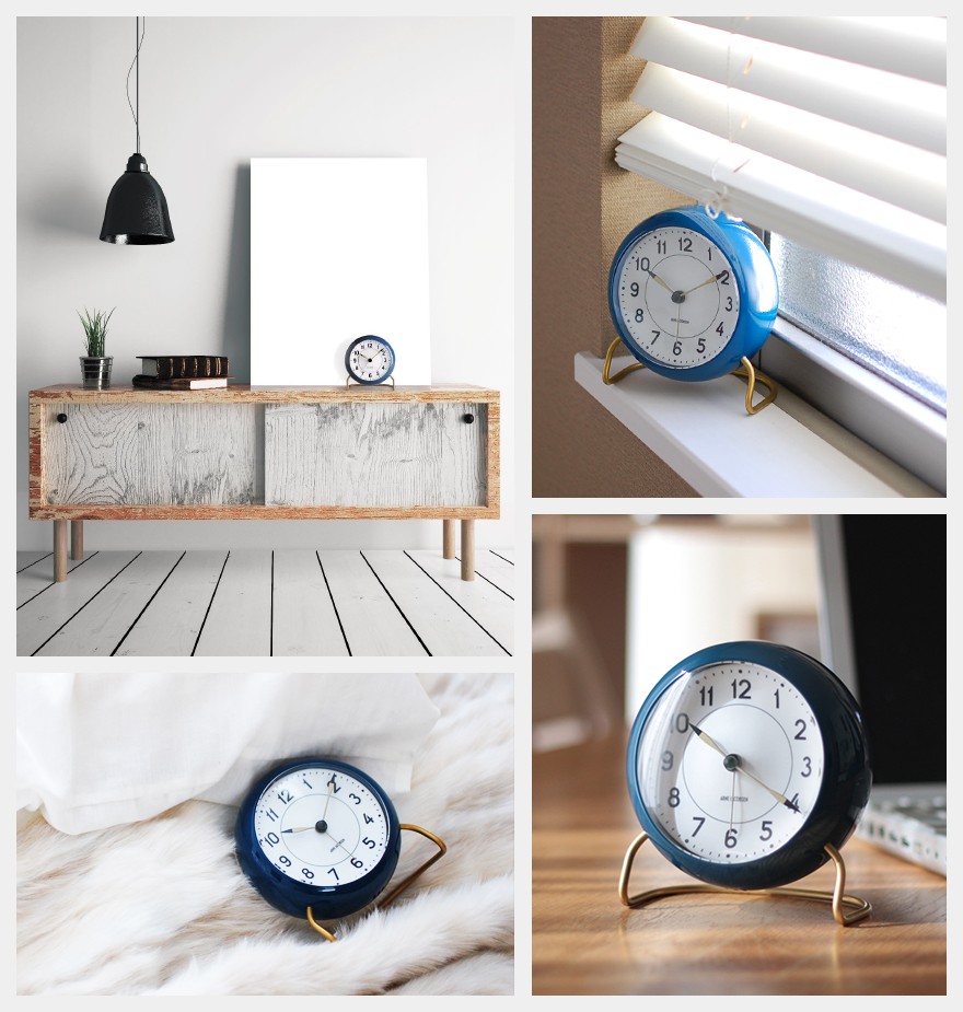 ARNE JACOBSEN 43678限定　希少 限定色ブルー【AJクロック 43678】STATION ステーション 110mm TABLE